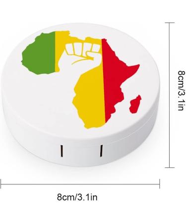 Africa Black Power Fist Map Round Case For Contact Lens Kit Storage Box with Mirror Printed - Buy Online on GoSupps.com