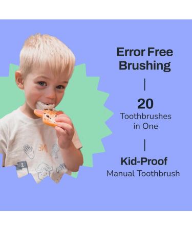 Autobrush U Shaped Kids Toothbrush - 360 Cleaning Comfort Grip Waterproof - Ages 9-12 - Butterfly Design - Buy Online on GoSupps.com