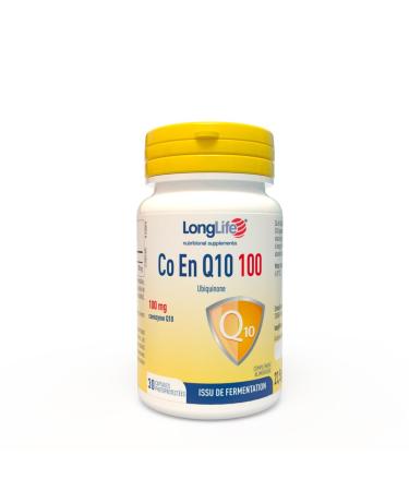 LongLife CO EN Q10 100 mg | Coenzyme Q10 ubid car none pure | Antioxydant et nergisant cellulaire | Issu de fermentation | 30 capsules | Sans gluten