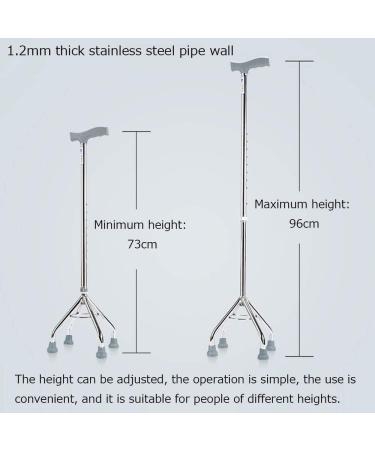 WolFum Disabled Elderly Stainless Steel Walking Stick Cane Height Adjustable Four-Foot Safety Auxiliary Balance Walking aid Travel Crutches for Man Woman Male Mountain Climbing Walk Crutches Hello - Buy Online on GoSupps.com