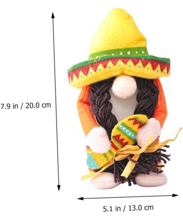 HOMSFOU 4 Pcs 1 Set Hawaiian Doll Summer Beach Party Decoration Nativity Ornaments for Kids Santa Ornament Plush Santa Gnome Cinco De Mayo Party Decorations Cloth Mexico Child Desktop Yellowx2pcs 20x13x9cmx2pcs - Buy Online on GoSupps.com