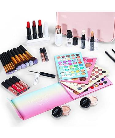 Jascherry Makeup Gift Set for Women - All-in-One Makeup Kit with Portable Pink Bag Eyeshadow Lipstick Lip Gloss & Mascara - Buy Online on GoSupps.com