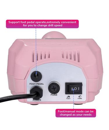 AW 30000RPM Electric Nail Drill Kit for Acrylic Nails - Manicure Pedicure Tool with 6 Bits - Pink - Buy Online on GoSupps.com