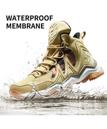 RAX Men's Peak Wolf Waterproof Hiking Boot | Lightweight Backpacking Shoe | Khaki, Size 12 - Buy Online on GoSupps.com