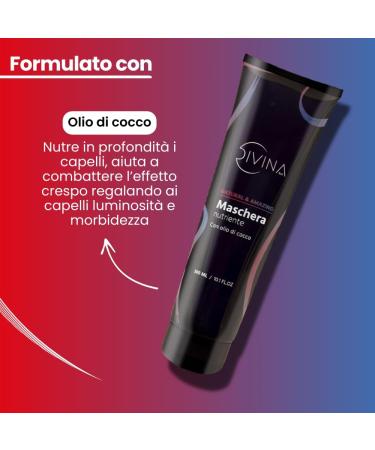 DIVINE BLACK DIVINA BLK Nourishing mask with coconut oil for wavy curly super curly and afro hair natural & Amazing from DIVINA BLK 300 ml - Buy Online on GoSupps.com