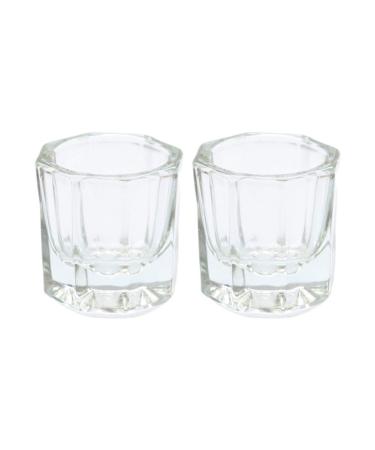 Solustre 2-Piece Dappen Dish Set - Glass Crystal Shell Nail Art Tools for Acrylic Liquid & Powder Manicure Care - Buy Online on GoSupps.com