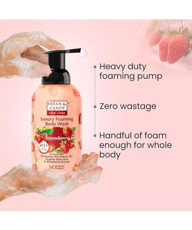 Luxury Foaming Body Wash - Hydrating Strawberry Cleanser with Pentavitin & Argan Oil pH 5.5 All Skin Types 400ml - Buy Online on GoSupps.com