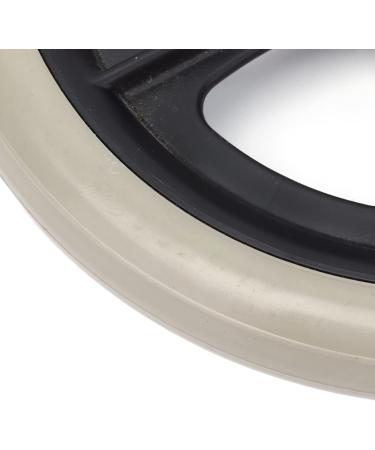8 Inch Grey PU Wheelchair Wheel with Metal Ball Bearing Skidproof Walker Caster Replacement Six-Hole Thickened Hub Solid Wheel for Rollator - Buy Online on GoSupps.com