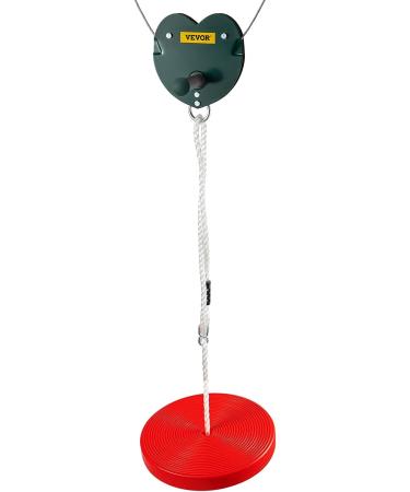 Happybuy 100ft Zip Line Kit with Seat and Handle - Red | For Kids & Adults | Backyard Entertainment - Buy Online on GoSupps.com