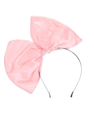 Minkissy Huge Bow Headband Candy Colored Hair Hoop Party Props Lovely Large Bowknot Hairband Party Props for Woman Girl(Pink)