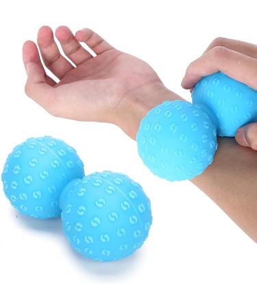 Double Massage Balls for Myofascial Relaxation | Peanut-Shaped Lacrosse Roller for Back Neck Foot & Shoulder - Blue - Buy Online on GoSupps.com
