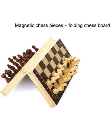 Chess Set Wooden Magnetic Portable Folding Chess BOAD Game Toys Indoor Outdoor Entertainment Items Board Game (Size : 34cm) (34cm) - Buy Online on GoSupps.com