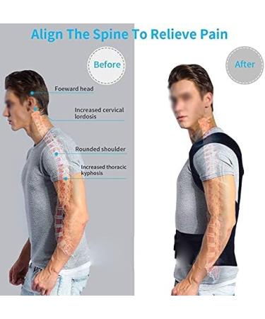 ZUIAI Posture Corrector for Men and Women Back Posture Brace Clavicle Support Stop Slouching and Hunching Adjustable Back Trainer(XXL) XX-Large B - Buy Online on GoSupps.com
