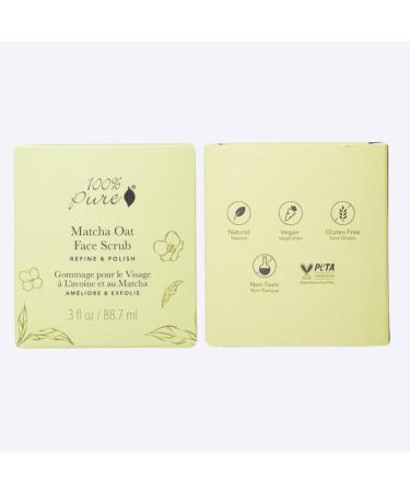 100% PURE Matcha Oat Face Scrub Facial for Glowy Radiant Skin Exfoliator & Pore Minimizer Natural Skincare for Women & Men Vegan - 3 oz - Buy Online on GoSupps.com