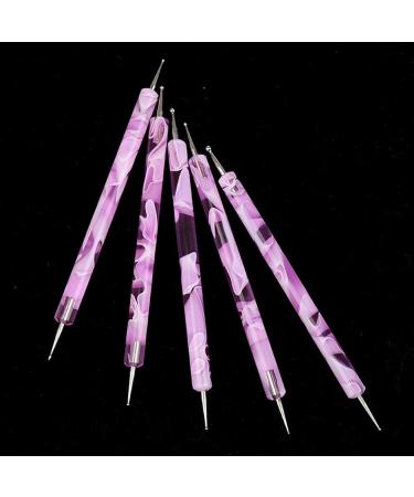 Froiny 5Pcs Nail Dotting Pen Set - 2-ended DIY Marbleizing Manicure & Nail Art Tools - Pink - Buy Online on GoSupps.com