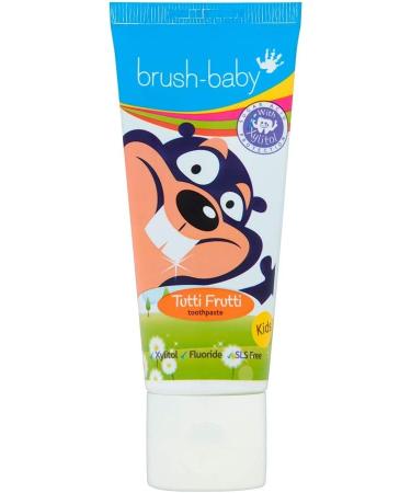 Brush-Baby Tutti Frutti Kids Toothpaste | Stage 3 (3+ Years) | Fruity Flavor with Xylitol & Fluoride for Strong Teeth & Gums - Buy Online on GoSupps.com