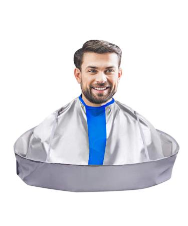 Haircut Capes for Adults Kids Foldable Hair Cutting Cape Umbrella Apron Salon Barber Hair Dresser Assecories Silver&blue