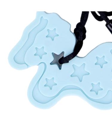 Sensory Chew Necklace for Kids - 5pcs Silicone Teether Set for Boys and Girls | Teething Toys for Gum Massage and Oral Sensory Relief - Chewy Necklaces Biting Aid (Light Blue) - Buy Online on GoSupps.com