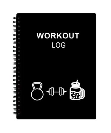 Workout Log for Women & Men - A5 Fitness Planner/Journal to Track Weight Loss, Workout Journal for GYM, Bodybuilding Progress - Daily Health & Wellness Tracker, Black