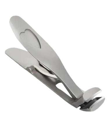 Angled Nail Clippers Thick Nail Clippers for Men | Large Angled Head Nail Clippers - Wide Jaw Nail Clippers with Wide Opening Ergonomic Anti Splash Nail Clippers for Men Grey Silver Single