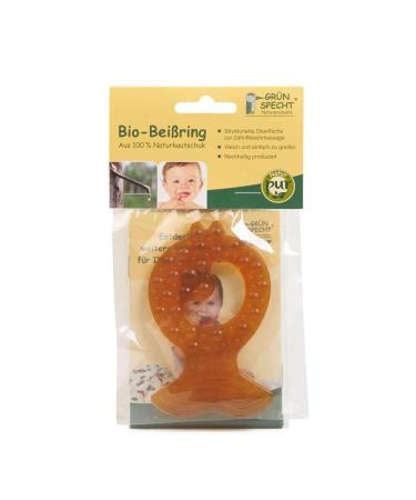 Gruenspecht Natural Rubber Teething Ring Double Pack | Safe Set of 2 - No Harmful Substances Silicones or Chemical Softeners - Ideal for Babies - Buy Online on GoSupps.com