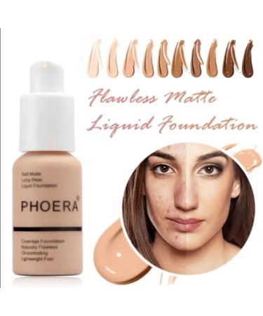 Matte Full Coverage Foundation 30ml - Oil Control Flawless Face Makeup for Women with Mature Skin - Long Lasting Concealer - Smooth Finish (102 NUDE) - Buy Online on GoSupps.com
