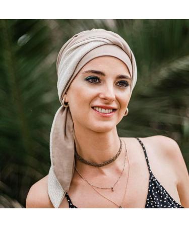 CAREBELL Smooth Lanzarote Turban - Bamboo Oncologist Hat for Chemotherapy & Alopecia | Cream | One Size | International Shipping - Buy Online on GoSupps.com