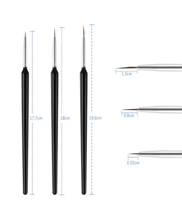 Shop Dadabig 12-Piece Professional Nail Art Brush Set Detailed Nail Design Tools for Women | 3 Sizes Black | Perfect for Nail Studios & Artists - Buy Online on GoSupps.com
