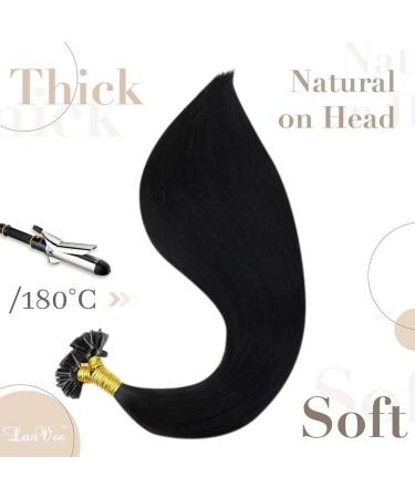 LAAVOO Real Hair Extensions - Black Keratin Bondings U Tip 35cm 50g (50 Strands) - Remy Quality for International Shipping - Buy Online on GoSupps.com