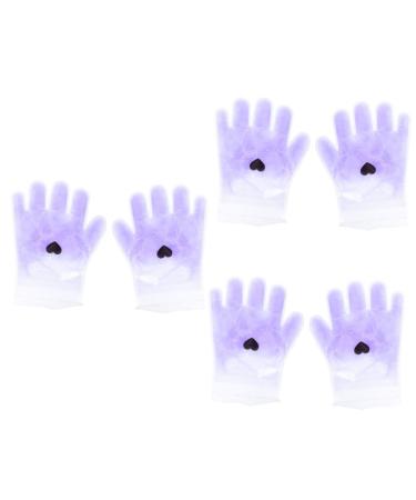 FRCOLOR 3 Pairs Lavender Hand Wax Set Dry Skin Gloves Beauty Hand Wax Cover Paraffin Wax Paraffin Bath for Feet Moisturizing Socks Paraffin Bath Mitts Spa Socks Pe Bag Frosted Suite Purple