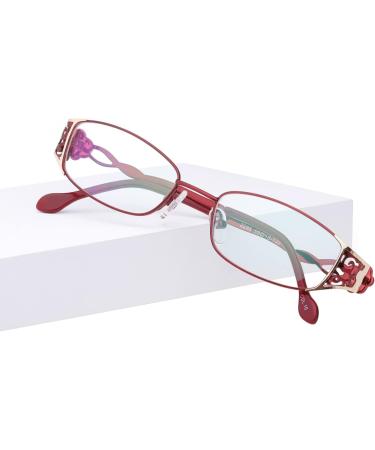 HELES Women's Full Rim Rectangular Reading Glasses - Anti-Reflection UV Coating Red +1.00 Strength | International Shipping Available - Buy Online on GoSupps.com