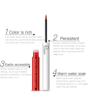 eyeliner colorful long 1PC Matte Liquid Eyeliner Colorful Eyeliner Pen Waterproof High Pigmented Eye Liner Long Lasting Smudgeproof Eyes Makeup Bright-Colored Eyeliner(15#) - Buy Online on GoSupps.com