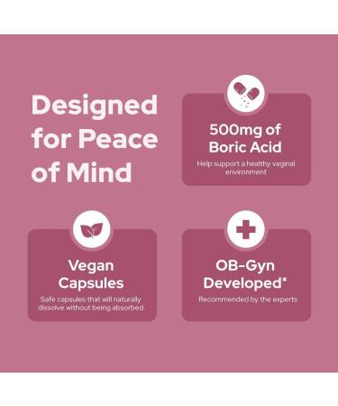 Boric Acid Vaginal Suppositories by Solace | 100% Pure - Intimate Area pH Balance Sensitive Care Yeast Infections | 30 count - Buy Online on GoSupps.com