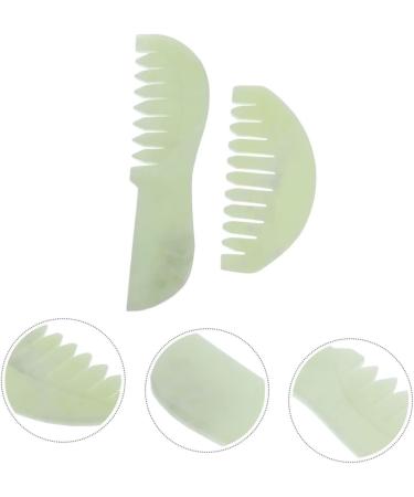 Orfofe 2-in-1 Jade Kamm Head Massager & Gua Sha Tool - Portable Jade Massage Device for Deep Relaxation & Body Care - Buy Online on GoSupps.com