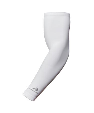 CompressionZ Compression Arm Sleeves for Men & Women UV Protection Elbow Sleeve White 1p L