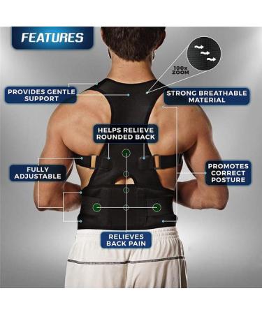 walgreen Xample Magnetic Back Support Belt Brace Lumbar Posture Corrector Pain Shoulder Neoprene Back Brace Posture Corrector Spinal Support for Women and Men (Small) - Buy Online on GoSupps.com