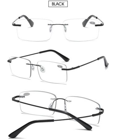 Vevesmundo Randlos Reading Glasses for Men & Women - Blue Light Filter Self-Tinting Multifocals Rectangular Design | +1.5 to +4.0 Strength Options - Buy Online on GoSupps.com