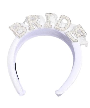TQUXNGA Artificial Pearl Headband for Wedding Party Elegant Hairhoop for Bride Bridal Shower Bachelorettes Party Headwear Velvet mesh lace sty