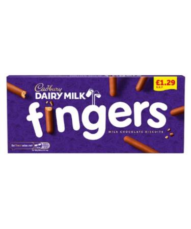 Cadbury Dairy Milk Fingers Chocolate Biscuits 114g x Case of 12