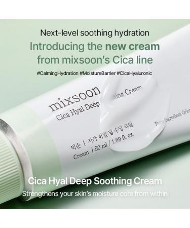 mixsoon Cica Hyal Deep Soothing Cream - Soothing and Hydrating Face Cream Centella Asiatica and Hyaluronic Acid Calming Moisturizer for Sensitive Skin 50ml / 1.69 fl.oz. Korean Glass Skin Care - Buy Online on GoSupps.com