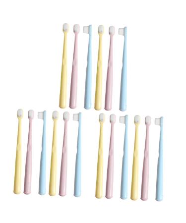 Healeved 18 Stk children's toothbrush travel toothbrush household toothbrush ergonomic teeth daily teeth human body manual toothbrush set toddler pp 1 piece (1 Pack) Different colors x 3 pieces
