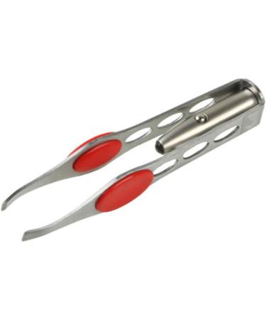 2pcs LED Eyebrow Tweezers - Stainless Steel Hair Removal Makeup Tools with LED Lighting - Buy Online on GoSupps.com