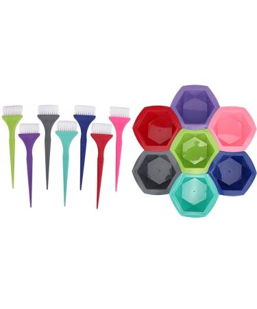 Coloring brush + hair color bowl hair dye 7 set hair dye color coloring bleaching shell ridge brushes tint set set hairdressing salon colored aid tools (kit)