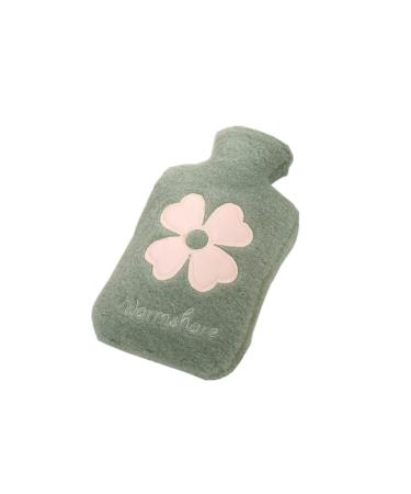 Hot Water Bottle with Cover 500ML Small 2-in-1 Water Bag for Cold & Hot Compress Wearable Mini hot Water Bottle Great Gift for Women (Green)