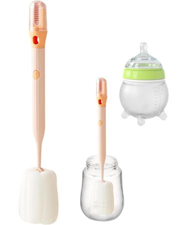 Bottle Sponge Brush - Water Bottle Cup Sponge with Extended Handle - Multi-Function Bottle Cleaner Sponge Brushes for Cleaning Baby Bottle Mugs Kitchen Glasses Pink - Buy Online on GoSupps.com