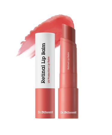 Dr.Different Retinal Lip Balm Tinted, Anti-Wrinkle Lip Treatment with Deep Hydration & Long-Lasting Moisture, K-Skincare made by Korean Dermatologist, 0.14oz