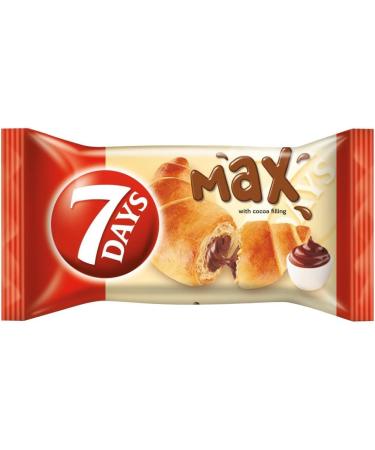 7Days Croissant Breakfast Pastry 80g | On the Go Snack | Creamy Chocolate Filling | Soft and Light Dough | Sweet Filled Delicious Baked Snacks (Max Croissant CACAO 8 Pack) Max Croissant CACAO 8 Pack - Buy Online on GoSupps.com