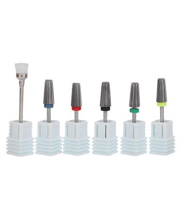 Nail Drill Bit Multifunctional Nail Drill Bit Set Nail Drill Bits Multifunctional Nail Drill Bits Tungsten Steel 5 in 1 Nail Polishing Grinding Head Manicure Tool (Stainless Stainless Steel Color