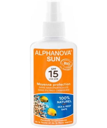 Alphanova Sun Organic Sunscreen With SPF 15 For Face and Body Immediate Protection Waterproof 125 ml Sun Cream SPF 15 - Buy Online on GoSupps.com