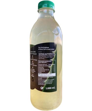 NATURAE Organic Aloe Vera Juice and Honey - 1 unit of 1000 ml (1) - Aloe Vera drink with pieces - Buy Online on GoSupps.com